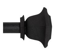 Deco Window Curtain Pole for windows 46 to 112 cm Adjustable 25mm Extendable Drapery Rod with Quatro Finials (Black,1 Pc)