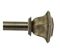 Deco Window Curtain Pole for windows 46 to 112 cm Adjustable 25mm Extendable Drapery Rod with Quatro Finials (Brass,1 Pc)