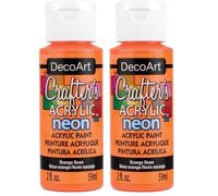 DecoArt 59 ml Crafters Acrylic, Neon Orange (Pack of 2)