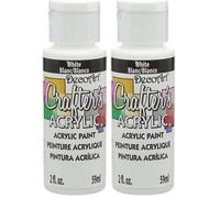 DecoArt 59 ml Crafters Acrylic, White (Pack of 2)