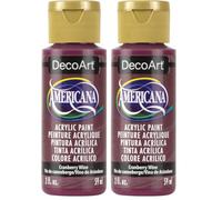 DecoArt Americana Acrylic Transparent Multi-Purpose Paint, Cranberry Wne, 59 ml (Pack of 2)
