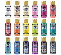 DecoArt Americana Acrylics Paint, Set of 18 Popular Colors, 2 fl oz Bottle (Pack of 18)