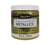 DecoArt Americana Décor Metallic Jar of Paint, Acrylic, Soft Gold, 236 ml (Pack of 1)