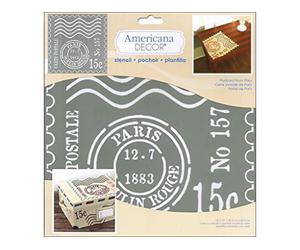 DecoArt Americana Decor Stencil Postcard FromParis, None, Extra Large, One Size