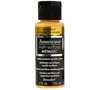 DecoArt Americana Multi Surface Satin Metallic Bottle Paint, Acrylic, Yellow Gold, 3 x 3 x 7 cm