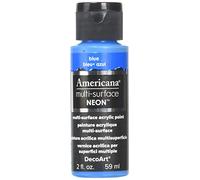 DecoArt Americana Multi Surface Satin Neon Bottle Paint, Acrylic, Blue, 3 x 3 x 7 cm