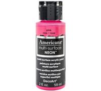 DecoArt Americana Multi Surface Satin Neon Bottle Paint, Acrylic, Pink, 3 x 3 x 7 cm