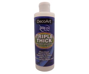 DecoArt Americana Triple Thick Brilliant Brush On Gloss Glaze 2oz 4oz 8oz / Wide
