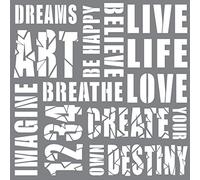 DecoArt Andy Skinner Mixed media Stencils Creativity 8x8 Stencil, Grey, 8 x 8-Inch