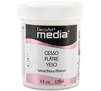 DecoArt Media Paint Finishes, Acrylic, White Gesso, 6 x 6 x 7.5 cm