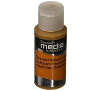 DecoArt Media Paint, Acrylic, Transparent Yellow/Iron Oxide/Medium, 3 x 3 x 7.5 cm