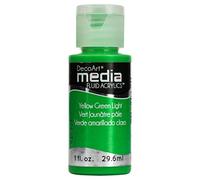 DecoArt Media Paint, Acrylic, Yellow Green Light, 3 x 3 x 7.5 cm