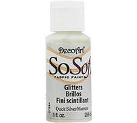 DecoArt Sosoft Fabric Paint, Glitter Quick Silver