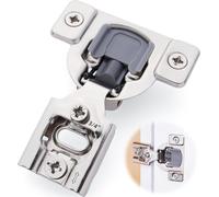 Decobasics 10 Pack Soft Close Cabinet Hinges - 7/16" Overlay for Kitchen Cabinet Doors, Face Frame Concealed Hidden Hinges - Stainless Steel, Self-Closing with 3-Way Adjustment & Slow Close Damper