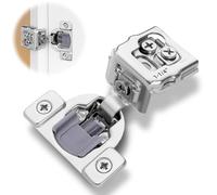 Decobasics 50 Pack Soft Close Cabinet Hinges 1-1/4" Overlay for Kitchen Cabinet Doors, Slow Self-Closing Concealed Hidden Hinges for Face Frame -Stainless Steel, 3-Way Adjustable & Quiet Close Damper