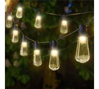 Smart Solar Garden Products 1060265 Eureka! Vintage Lightbulb Solar String Lights 10 Bulbs, Multi-Colour