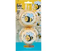 DECOCINO Bee Muffin Cases (Pack of 50) - Yellow Silicone Disposable Cupcake Liners - Perfect for Birthdays, Parties & Garden Summer Parties