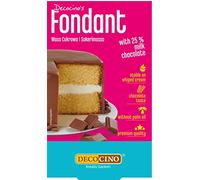 DECOCINO Fondant Chocolate - with 25% milk chocolate - without palm oil, tear-resistant & stable on cream -ideal baking decoration for decorating cakes & cupcakes