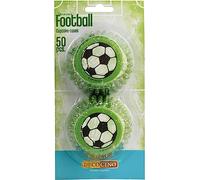 DECOCINO Football Muffin Cases (Pack of 50) - Football Muffin Decoration & Cupcake Decoration - Football Muffin Moulds | Football Cupcake Cases for Birthday Decoration