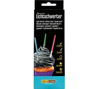 DECOCINO Lightsabers Pack of 12-10.5 cm - Reusable Muffin Toppers in Red, Blue and Green - Ideal for Decorating Cupcakes, Cakes or Cakes