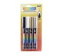 DecoColor Extra Fine Tip Paint Marker Set 4/Pkg-Black, Gold, Silver And White