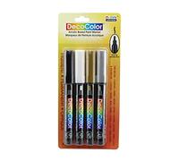 DecoColor Fine Tip Paint Marker Set 4/Pkg-Black, White, Gold And Silver