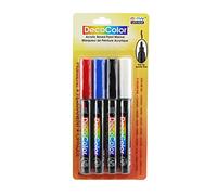 DecoColor Fine Tip Paint Marker Set 4/Pkg-Blue, Red, Black And White