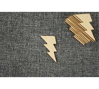 DECOCRAFT 30 x Wooden Bolt Lightning Embellishment Arrow Hanging Blank Craft Shape (W50)