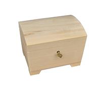 DECOCRAFT NATURAL PLAIN WOOD/WOODEN BOX HINGED LOCKABLE JEWELLERY PSK20