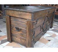 Decocraft Wooden Blanket Box Coffee Table Trunk Vintage Chest Wooden Ottoman (JUL5