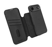 DECODED 2-in-1 Leather Case for iPhone 17 Air, Detachable Wallet, Premium ECCO Leather, Compatible with Magsafe, Drop Protection, Scratch Resistant, Metal Buttons, Black