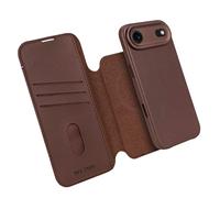 DECODED 2-in-1 Leather Case for iPhone 17 Air, Detachable Wallet, Premium ECCO Leather, Compatible with Magsafe, Drop Protection, Scratch Resistant, Metal Buttons, Brown
