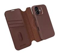 DECODED 2-in-1 Leather Case for iPhone 17, Detachable Wallet, Premium ECCO Leather, Compatible with Magsafe, Drop Protection, Scratch Resistant, Metal Buttons, Brown