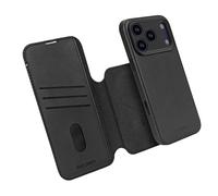 DECODED 2-in-1 Leather Case for iPhone 17 Pro, Detachable Wallet, Premium ECCO Leather, Compatible with Magsafe, Drop Protection, Scratch Resistant, Metal Buttons, Black