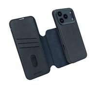 DECODED 2-in-1 Leather Case for iPhone 17 Pro, Detachable Wallet, Premium ECCO Leather, Compatible with Magsafe, Drop Protection, Scratch Resistant, Metal Buttons, Blue