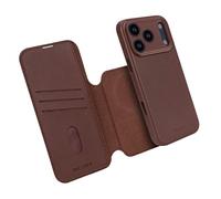 DECODED 2-in-1 Leather Case for iPhone 17 Pro Max, Detachable Wallet, Premium ECCO Leather, Compatible with Magsafe, Drop Protection, Scratch Resistant, Metal Buttons, Brown