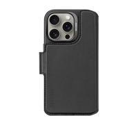 DECODED 2-in-1 Leather Detachable Wallet Case for iPhone 16 Pro, MagSafe Compatible, Real Premium ECCO Leather, Full Body Protective Cover, Raised Edges to Protect Screen and Camera, Black