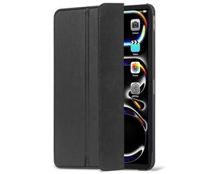 DECODED Case for iPad Pro 13 inch, 2024 Model (M4), Supports Pencil Pro and Pencil, Auto Wake/Sleep, Trifold Stand, Premium Silicone Smart Folio Cover, Black