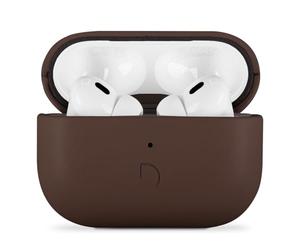DECODED Leather AirCase Pro for AirPods Pro 3, Made from Premium ECCO Leather, Compatible with MagSafe, LED Charging Indicator, Wireless Charging, Scratch Resistant, Brown