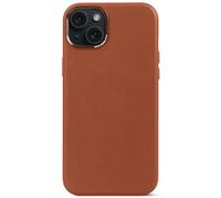DECODED Leather Back Cover - iPhone 15 Plus European Leather - Suitable for MagSafe - Tan Brown