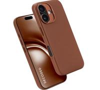 DECODED Leather Case for iPhone 16 Plus, MagSafe Compatible, Real Premium ECCO Leather, Full Body Protective Cover, Raised Edges to Protect Screen and Camera, Tan Brown
