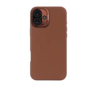 DECODED Leather Case for iPhone 16 Plus, MagSafe Compatible, Real Premium ECCO Leather, Full Body Protective Cover, Raised Edges to Protect Screen and Camera, Tan Brown