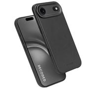 DECODED Leather Case for iPhone 17 Air, Genuine ECCO Leather, MagSafe Compatible, Camera Ring Protected, Glass Action Button, Drop Protection, Scratch Resistant, Metal Buttons, Black