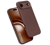 DECODED Leather Case for iPhone 17 Air, Premium ECCO Leather, Compatible with MagSafe, Camera Ring Protected, Glass Action Button, 1.2 Meter Drop Protection, Scratch Resistant, Metal Buttons, Brown