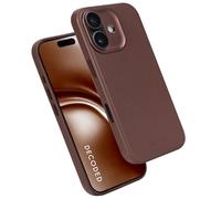 DECODED Leather Case for iPhone 17, Premium ECCO Leather, MagSafe Compatible, Camera Ring Protected, Glass Action Button, 1.2 Meter Drop Protection, Scratch Resistant, Metal Buttons, Brown