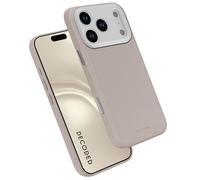 DECODED Leather Case for iPhone 17 Pro, Genuine ECCO Leather, MagSafe Compatible, Camera Ring Protected, Glass Action Button, Drop Protection, Scratch Resistant, Metal Buttons, Beige