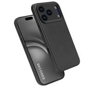 DECODED Leather Case for iPhone 17 Pro Max, Premium ECCO Leather, MagSafe Compatible, Camera Ring Protected, Glass Action Button, 1.2 Meter Drop Protection, Scratch Resistant, Metal Buttons, Black