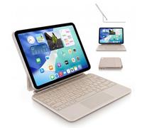 DECODED Magnetic Keyboard with Trackpad and Backlight, Bluetooth Keyboard Case, Suitable for iPad 10.9 inch (10th generation, 2022), 11 inch (A16, 2025), Rechargeable via USB-C, Beige