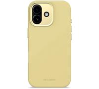 DECODED Silicone Case for iPhone 17, Premium Soft-Touch, Antibacterial Coating, MagSafe Compatible, Drop Protection, Scratch Resistant, Metal Buttons, Yellow