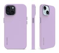 DECODED Silicone Case for Apple iPhone 15 Plus (6.7 inch) - Premium Soft Touch Coating - Protective and Shockproof Phone Case - MagSafe Compatible - Microfiber Lining - Lavender Purple
